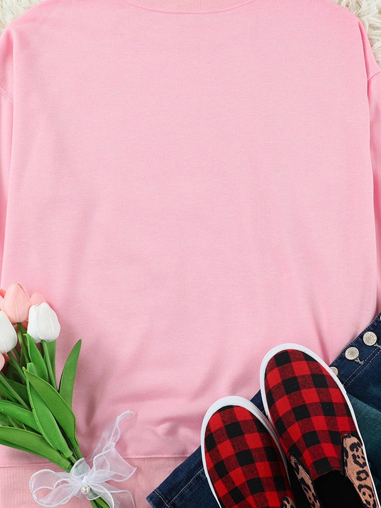 Lovesoft - Pink Valentines Sweet Drinking Graphic Print Sweatshirt