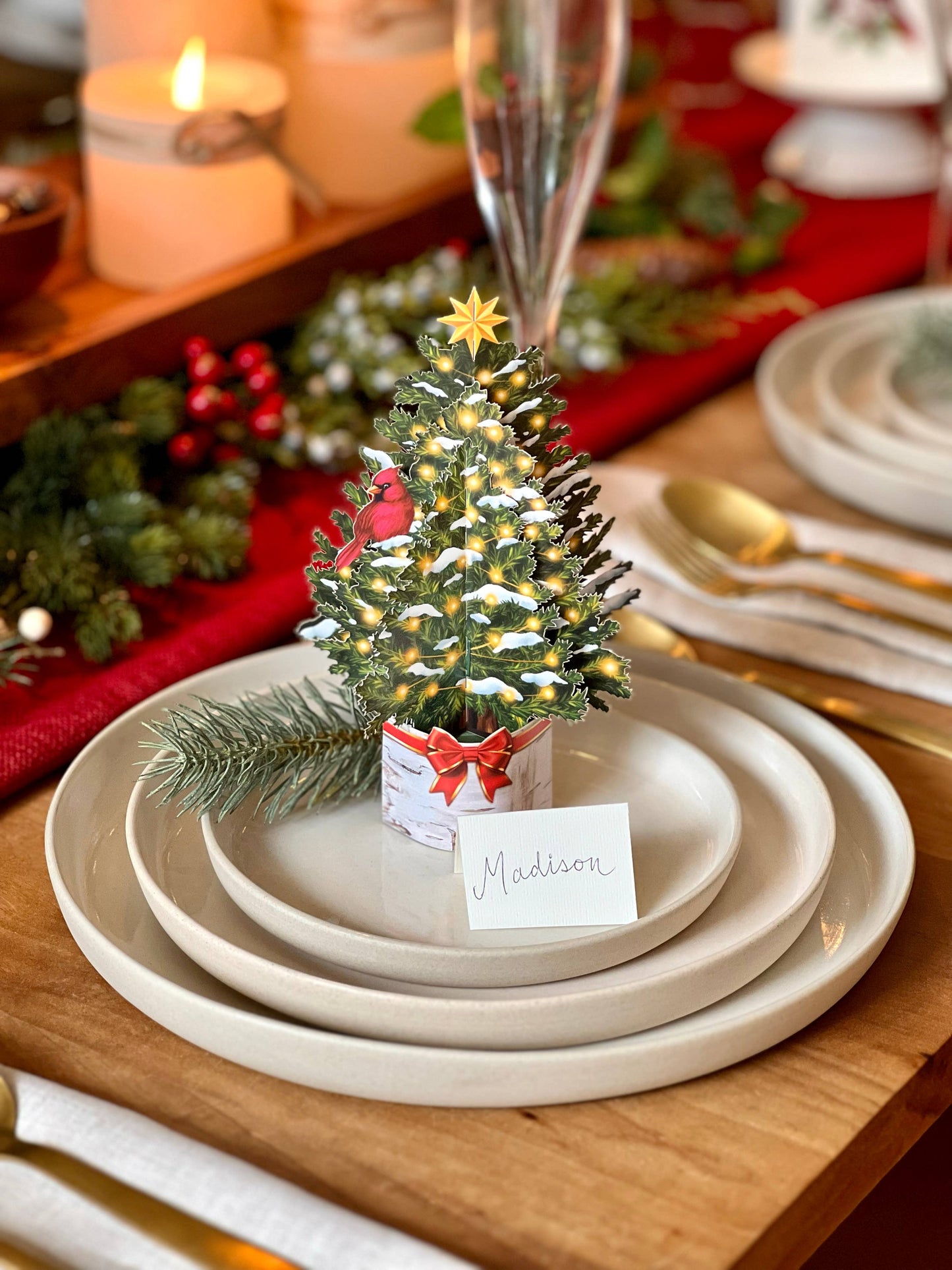 FreshCut Paper LLC - Merry Mini Tree (Mini Pop-up Greeting Cards)