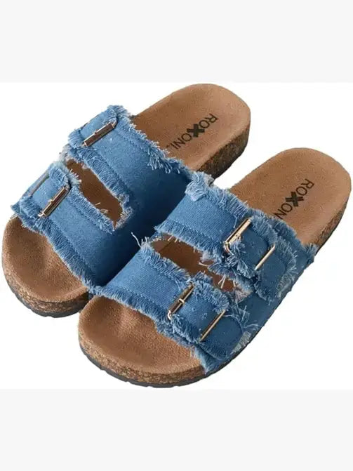 Roxoni - Women's Comfort Flat Sandals Double Buckle Adjustable Straps (Copy)