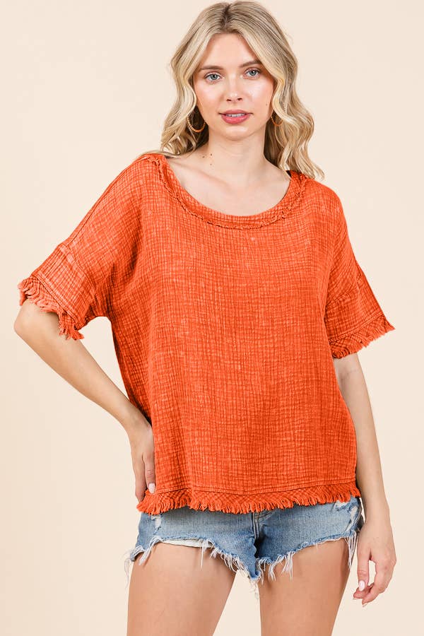 Culture Code - CWT2134MW - SCOOP NECK OVERSIZE TOP
