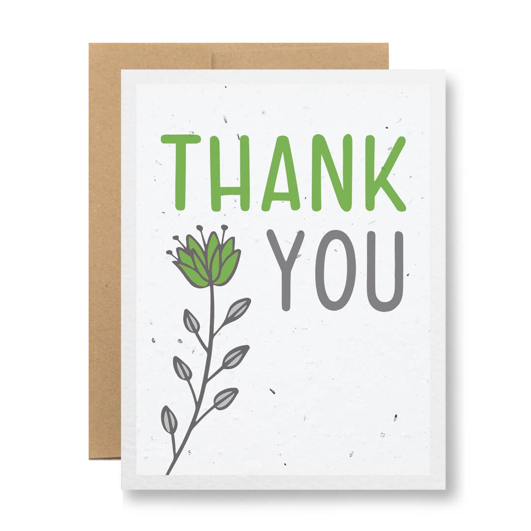 Seedy Cards - 8 Colors - Seed Paper Greeting Card - Thank You