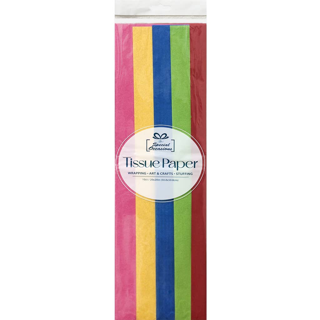 Angels Craft - Tissue Paper - 10 Sheets Primary assort colors