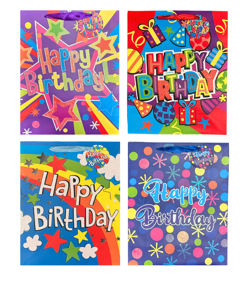 Angels Craft - Happy Birthday Gift Bag , assort 4styles,