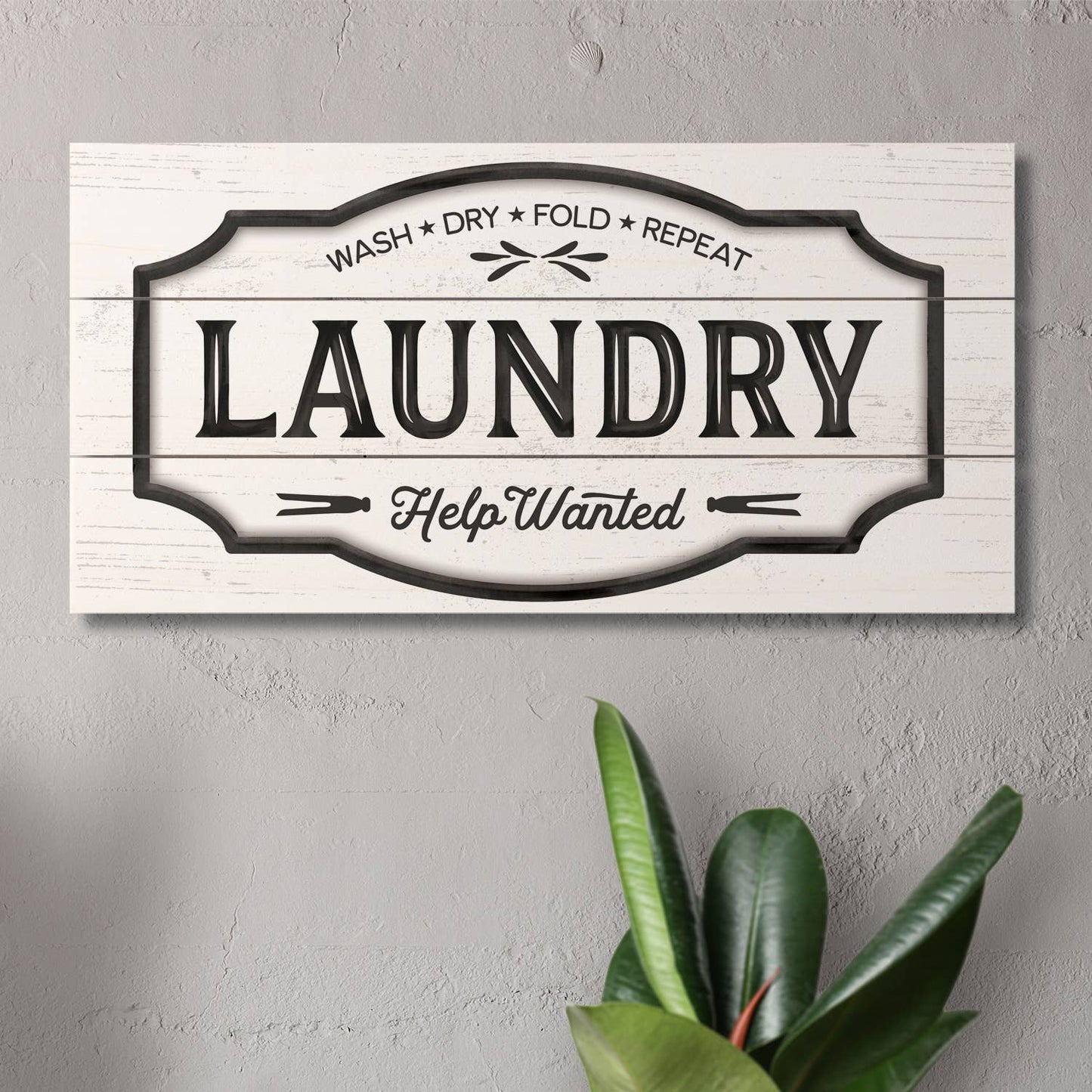 CounterArt/Highland Home/Thirstystone/CoasterStone - "Laundry" Decorative Slatted Pallet Wood Sign 12" by 6"