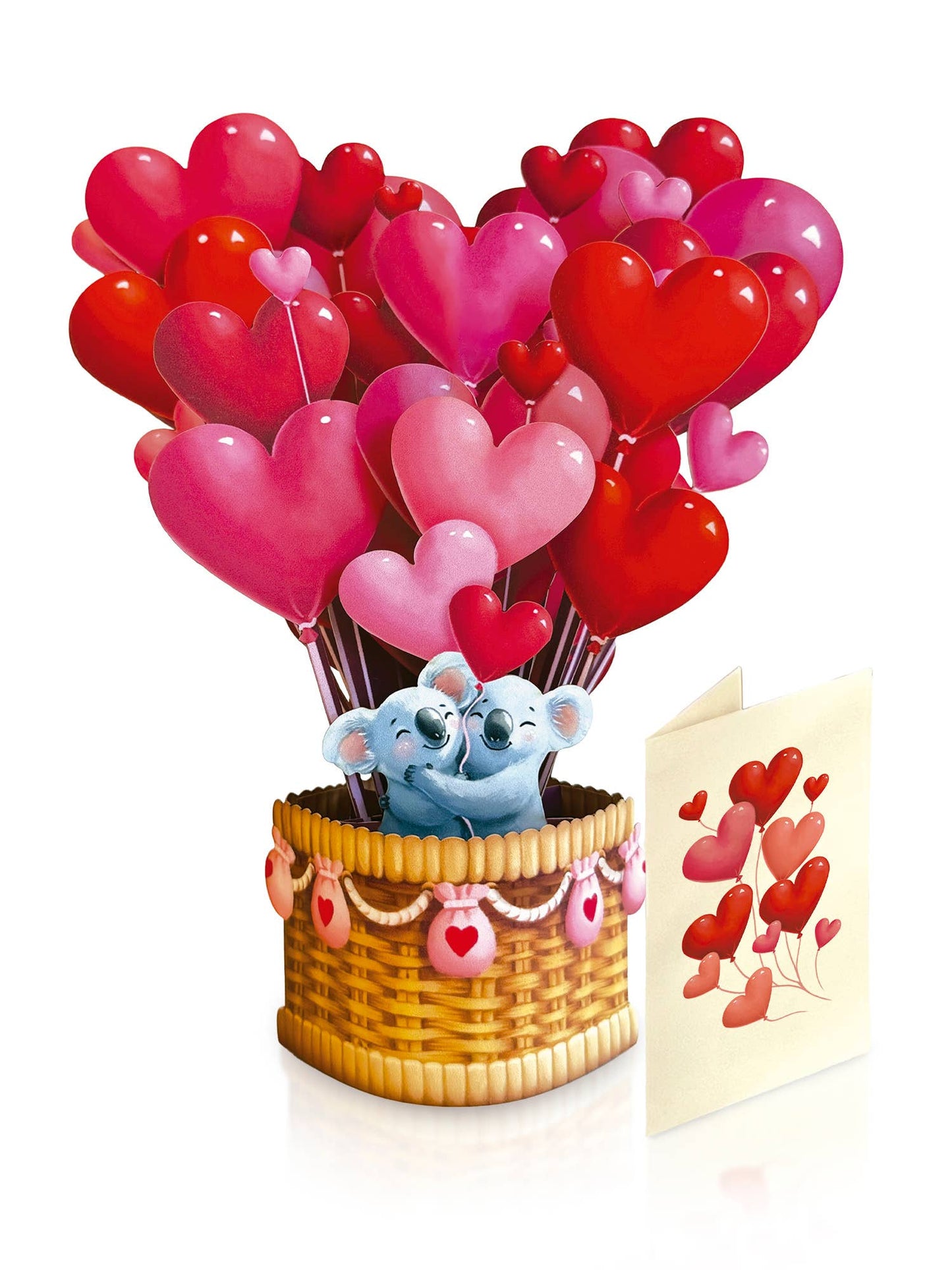 FreshCut Paper LLC - Mini Heart Balloons (10 Mini Pop-up Greeting Cards)