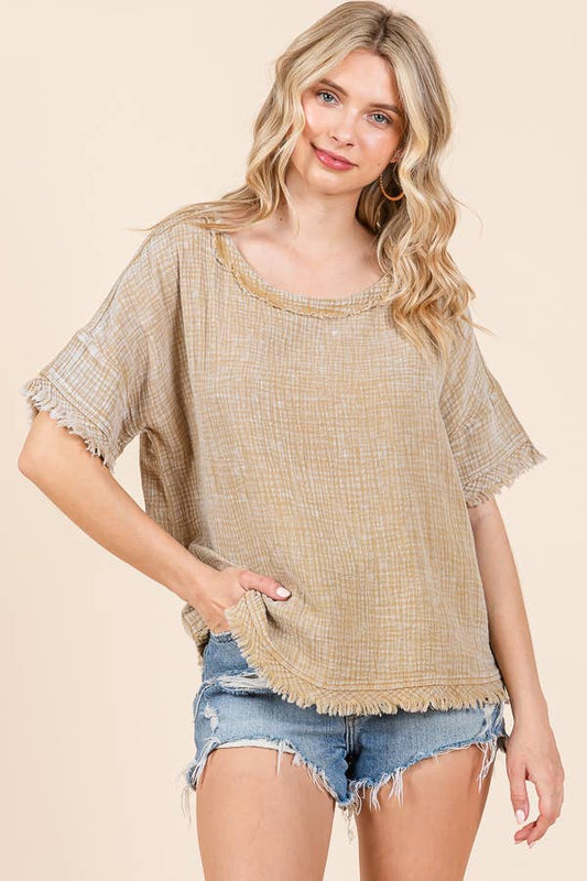 Culture Code - CWT2134MW - SCOOP NECK OVERSIZE TOP