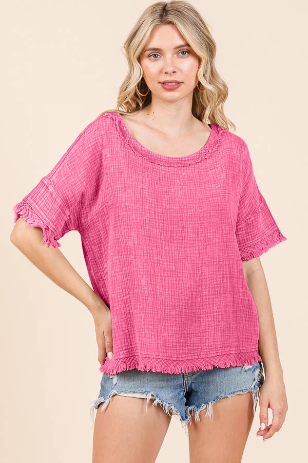 Culture Code - CWT2134MW - SCOOP NECK OVERSIZE TOP