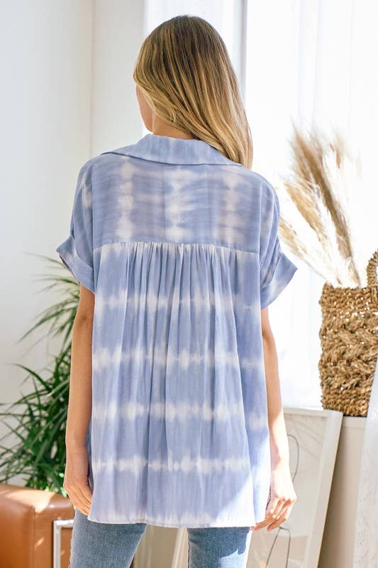 lovely melody - LMT3085-HELLO SPRING TIE DYE SHACKET