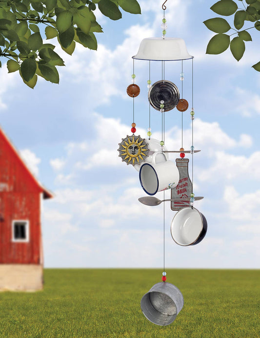 Sunset Vista Designs - Milk Dish Summer Garden Wind Chime - 92557