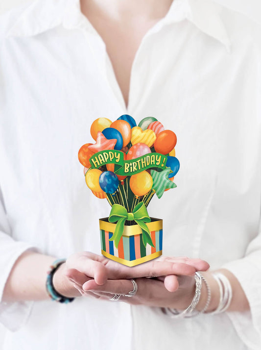 FreshCut Paper LLC - Mini Birthday Balloons (Mini Pop-up Greeting Cards)