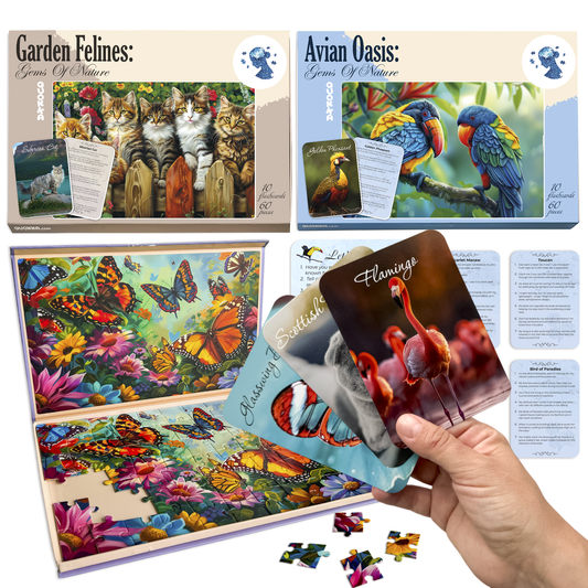QUOKKA - Dementia 60pc Puzzles for Elderly with cards | 3xSET