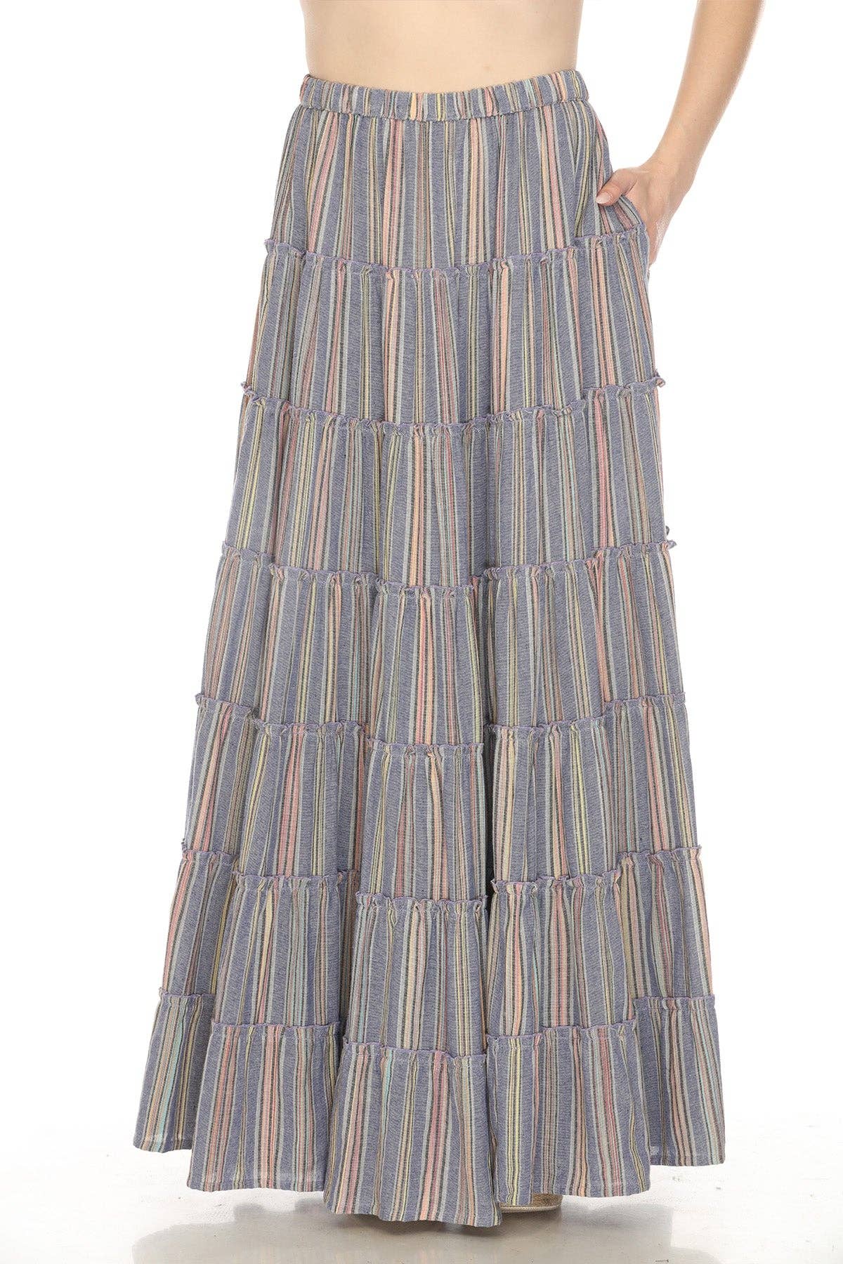 Lakhays Collection Inc. - Stipe Ultra Maxi Skirt