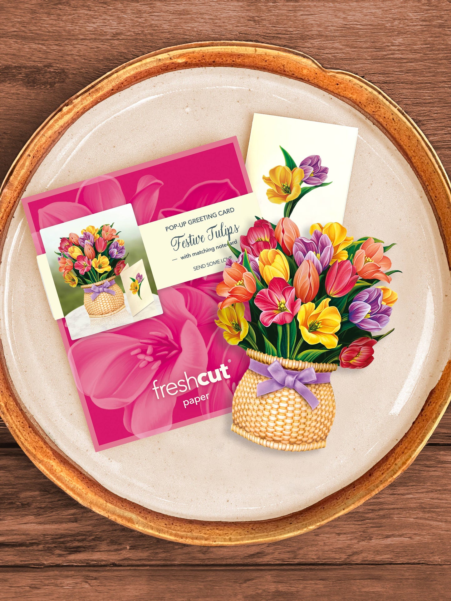 FreshCut Paper LLC - Mini Festive Tulips (10 Pop-up Greeting Cards)