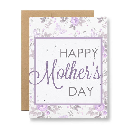 Seedy Cards - Plantable Seed Paper Greeting Card - {Mother's Day purple}