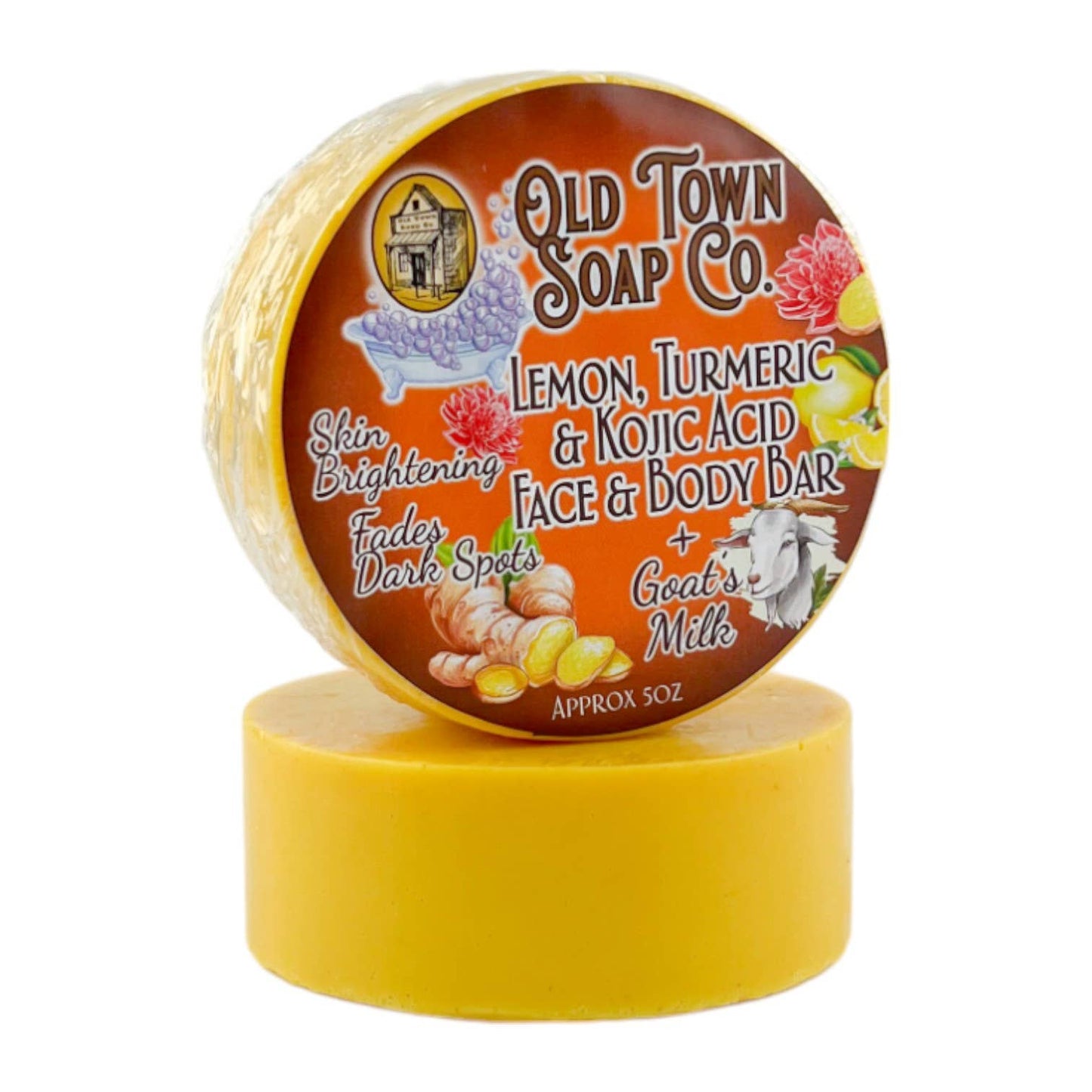 Old Town Soap Co. - Lemon, Turmeric & Kojic Acid Face & Body Bar