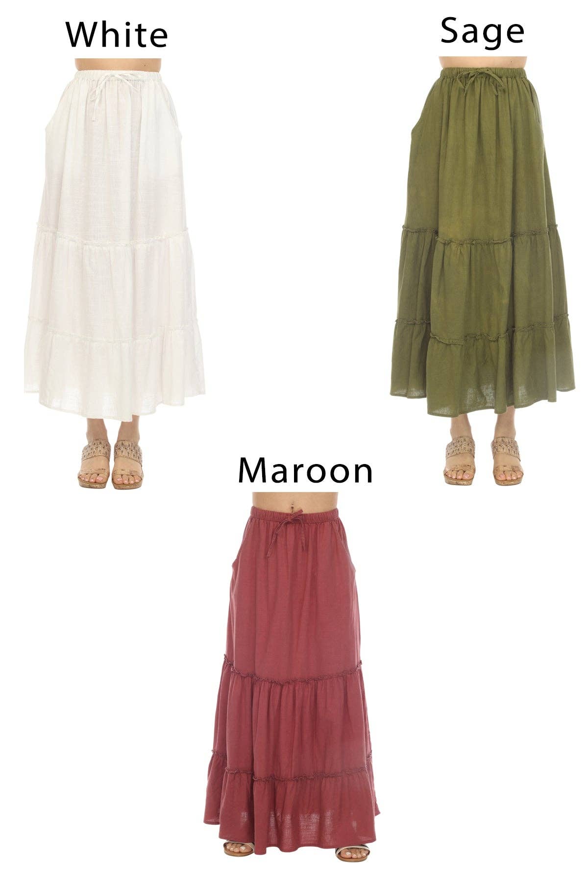 Lakhays Collection Inc. - Homespun Tiered Maxi Skirt