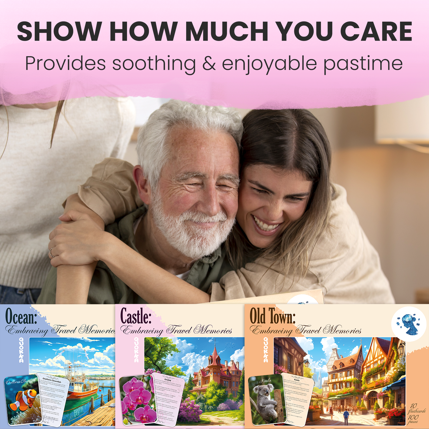 QUOKKA - Dementia Puzzles for Elderly with cards | 3xSET