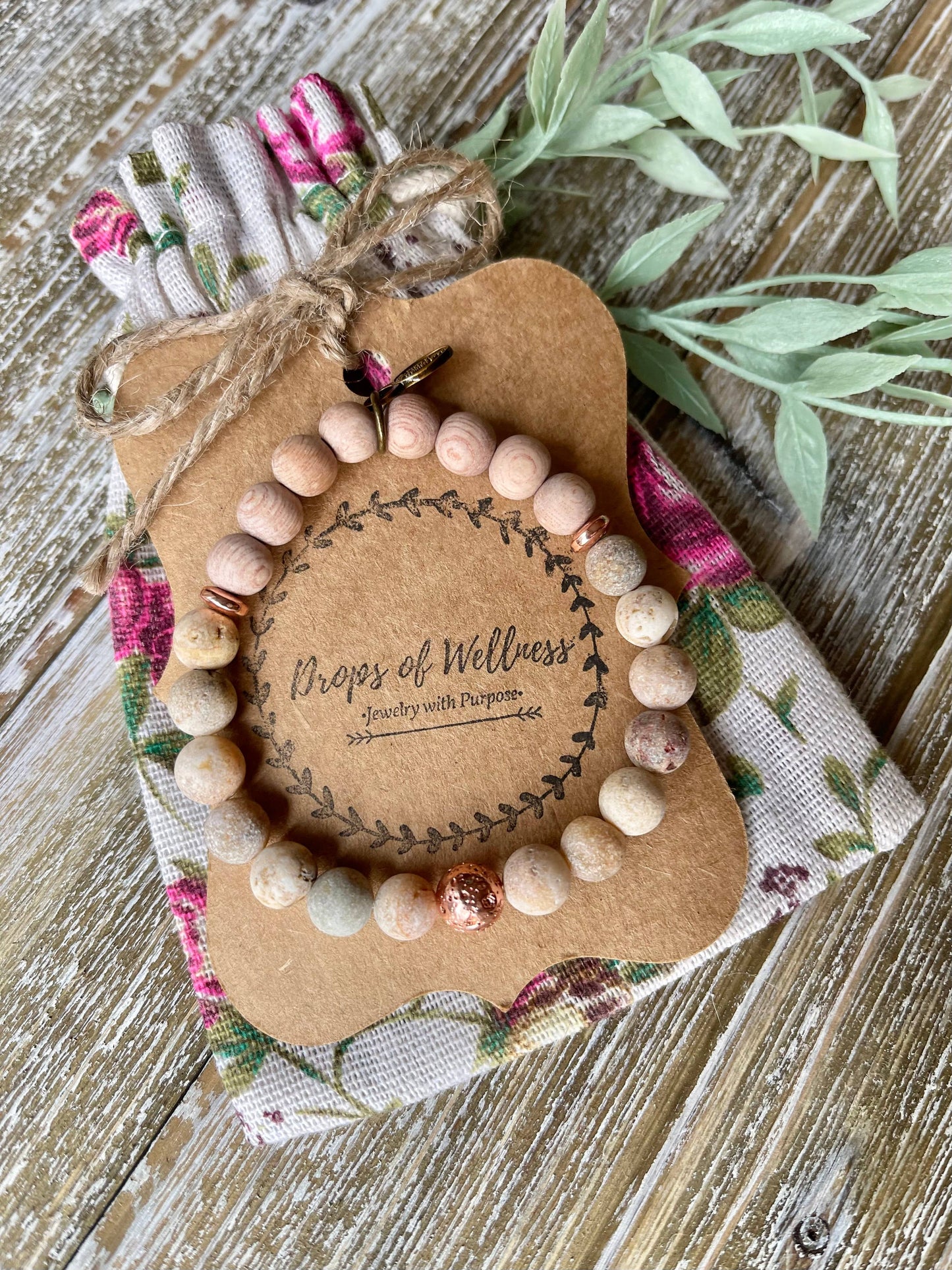 Drops of Wellness Goods - Essential Oil Diffuser Bracelet, Aromatherapy, The Clover
