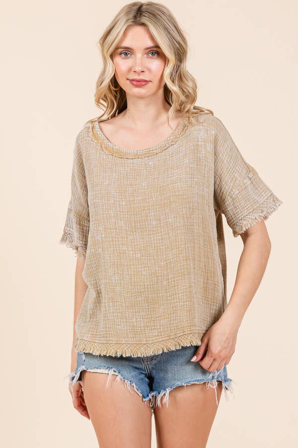 Culture Code - CWT2134MW - SCOOP NECK OVERSIZE TOP