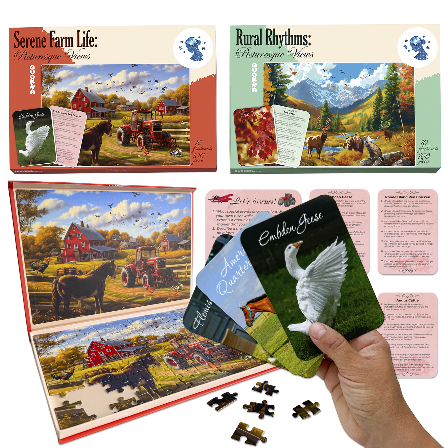 QUOKKA - Dementia Puzzles for Elderly with cards | 3xSET