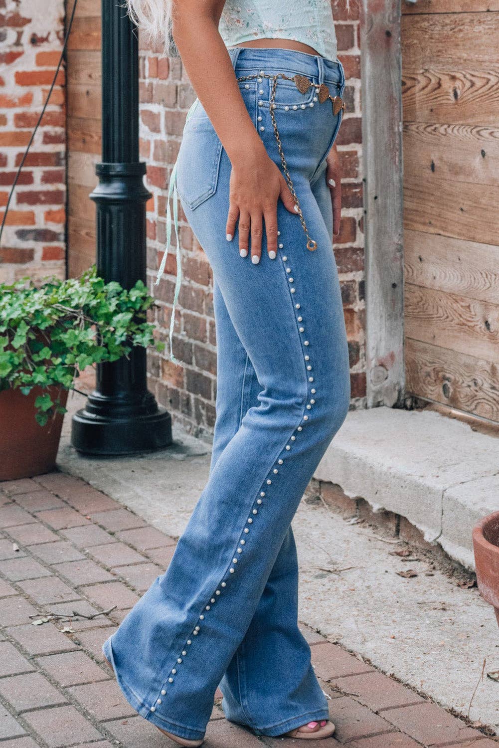 Lovesoft - Dusk Blue Pearl Boot Cut Denim Jeans