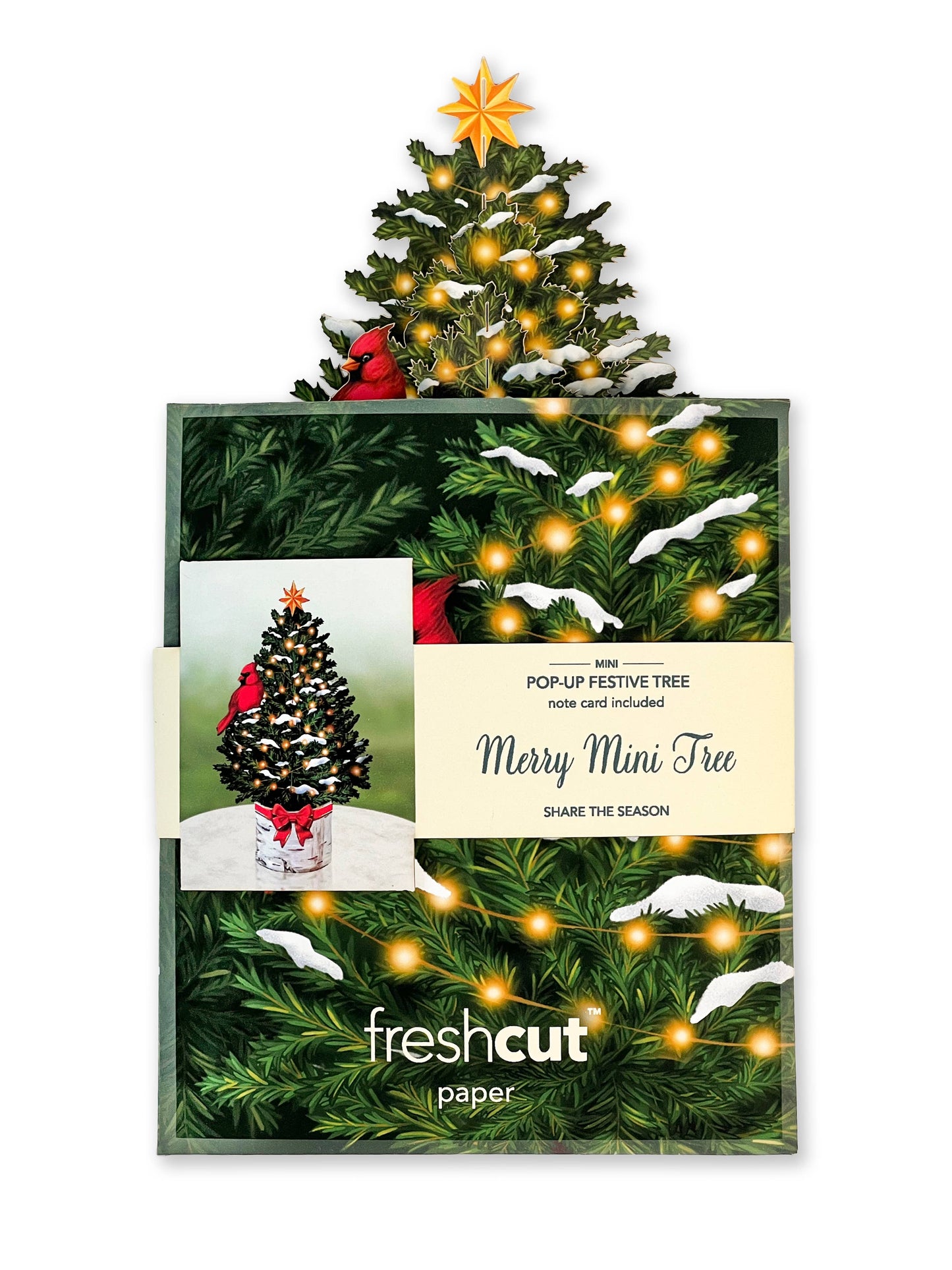 FreshCut Paper LLC - Merry Mini Tree (Mini Pop-up Greeting Cards)
