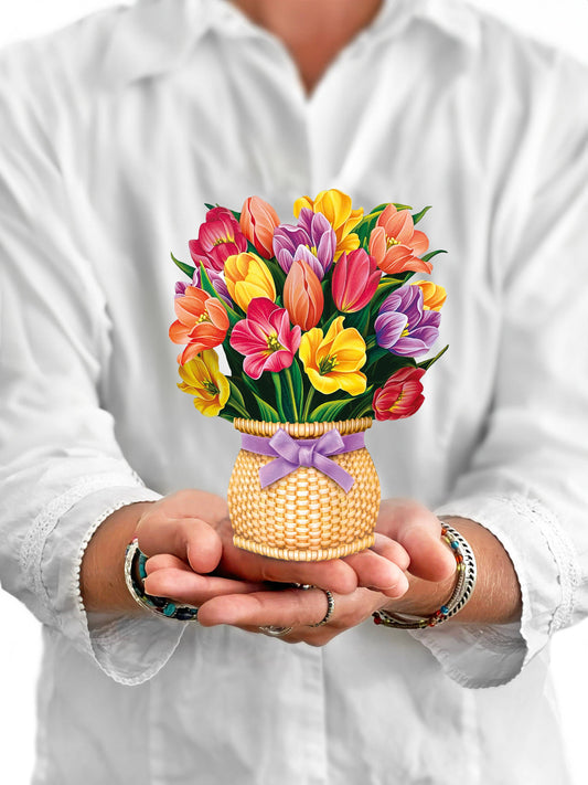 FreshCut Paper LLC - Mini Festive Tulips (10 Pop-up Greeting Cards)