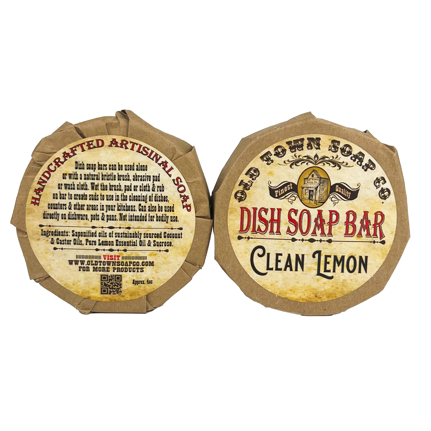 Old Town Soap Co. - Dish Soap Bar -Avail in 4 Scents -For Sparkling Clean Dishes
