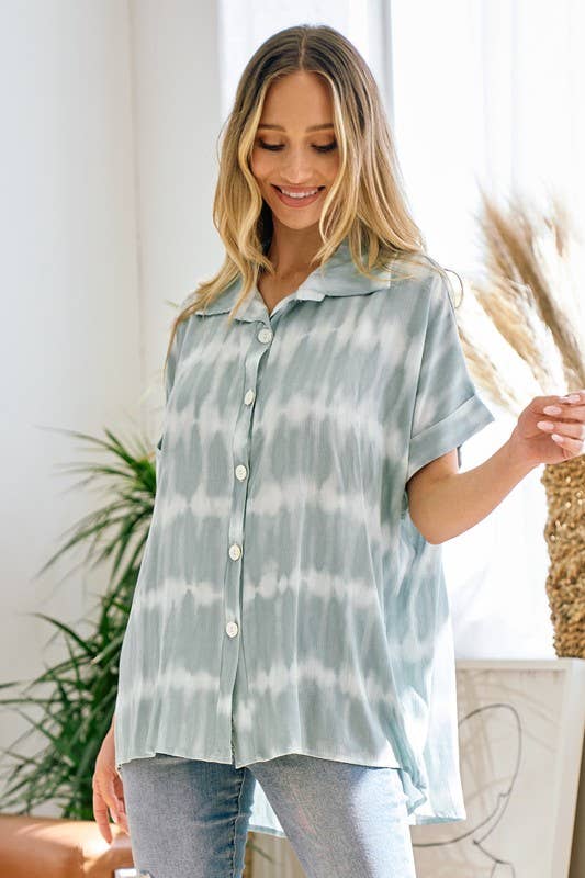 lovely melody - LMT3085-HELLO SPRING TIE DYE SHACKET