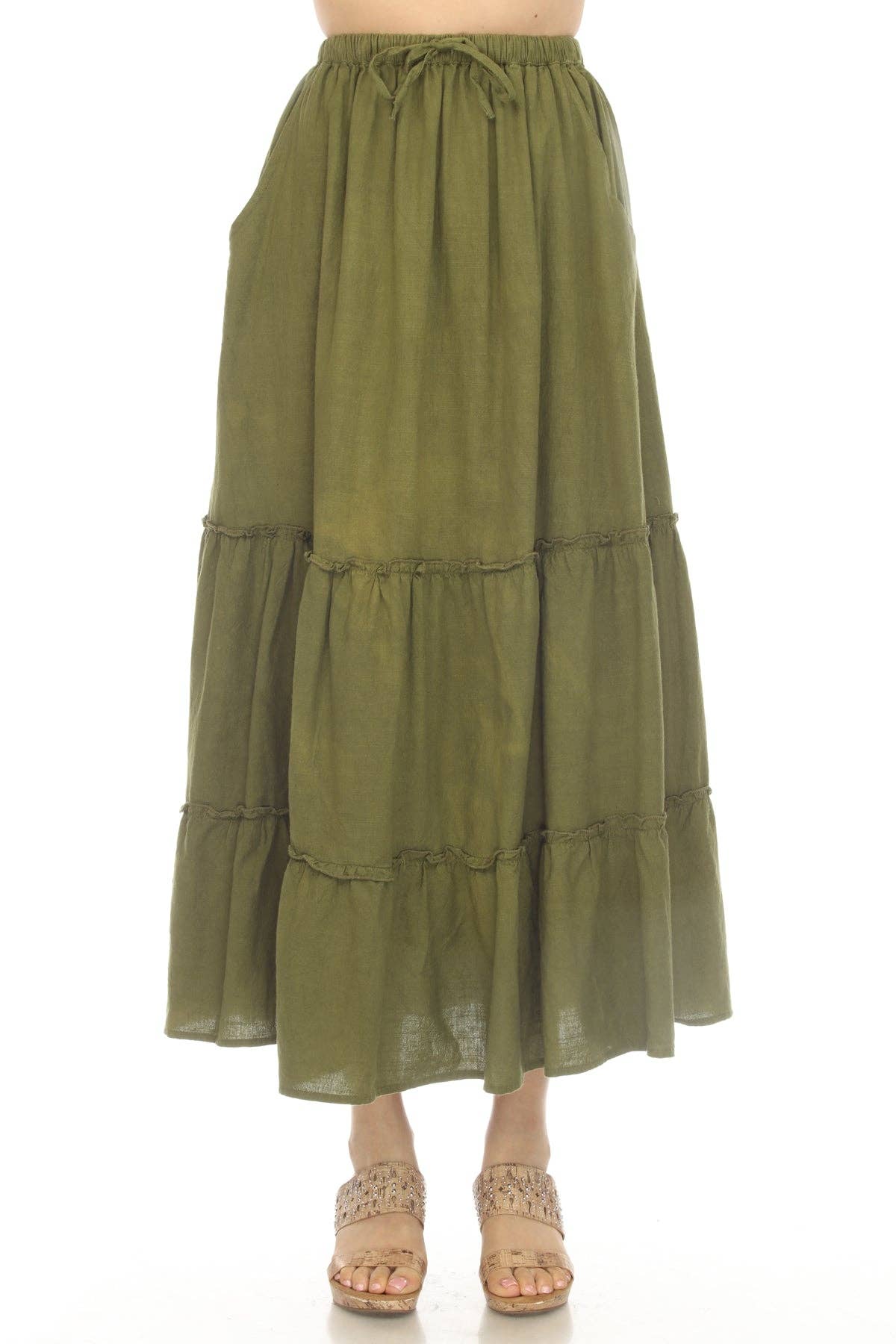 Lakhays Collection Inc. - Homespun Tiered Maxi Skirt