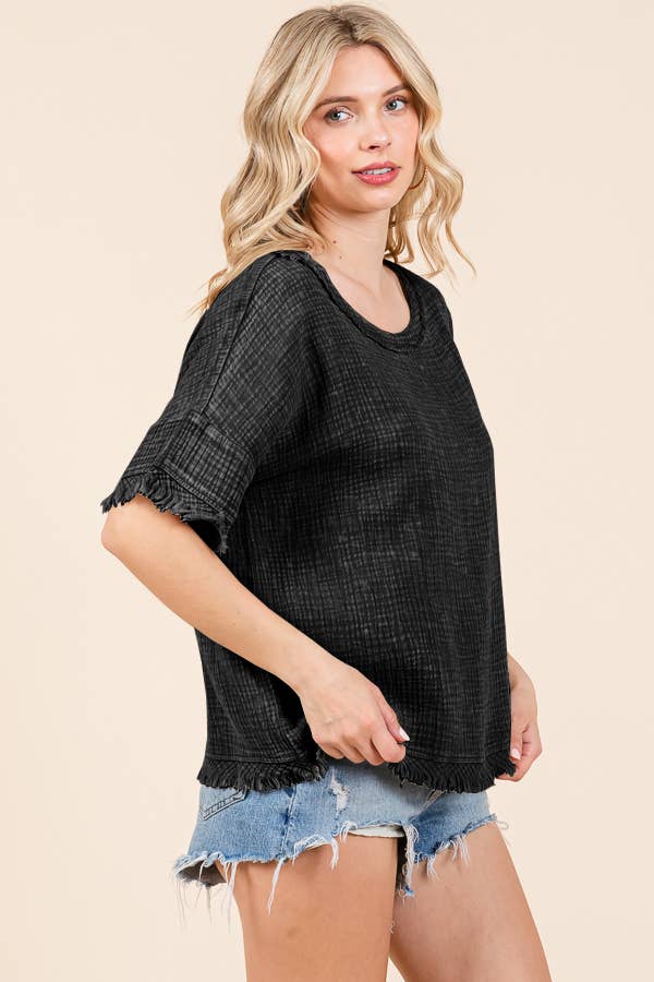 Culture Code - CWT2134XMW - SCOOP NECK OVERSIZE TOP