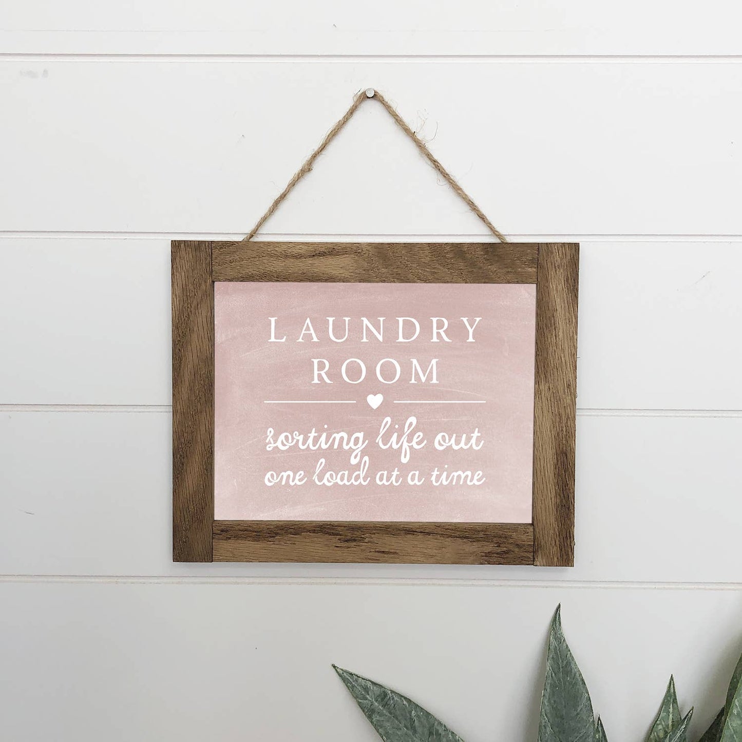 Hangout Home - Sorting Life & Laundry Canvas Wood Sign Framed