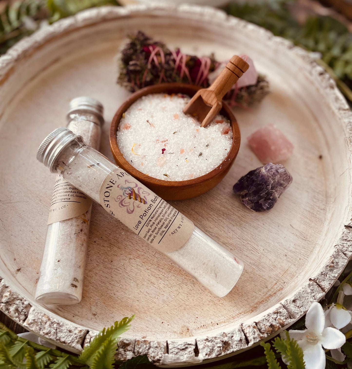 Sage & Stone Apothecary - Love Potion Herbal Bath Salt Tubes