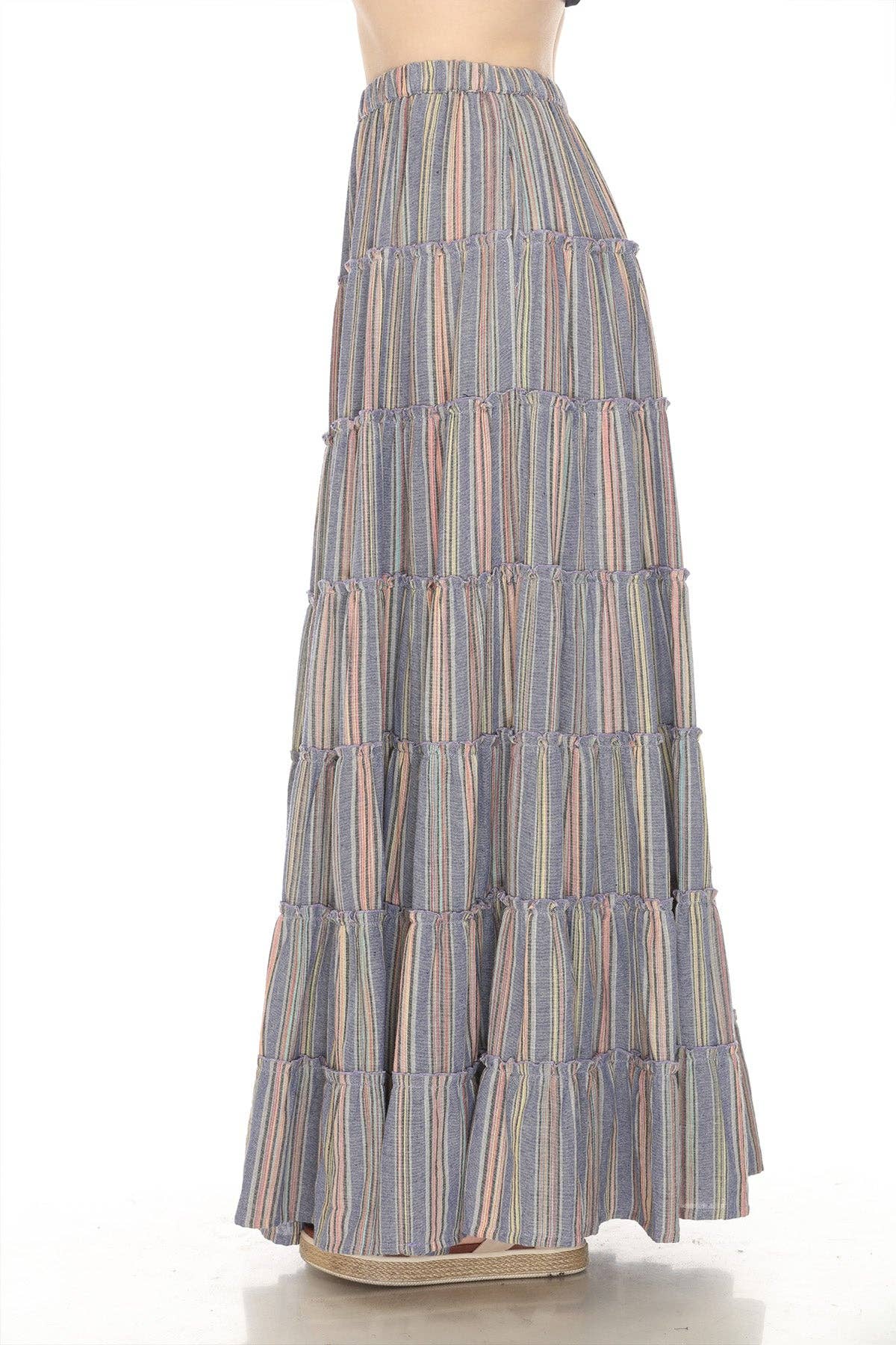 Lakhays Collection Inc. - Stipe Ultra Maxi Skirt