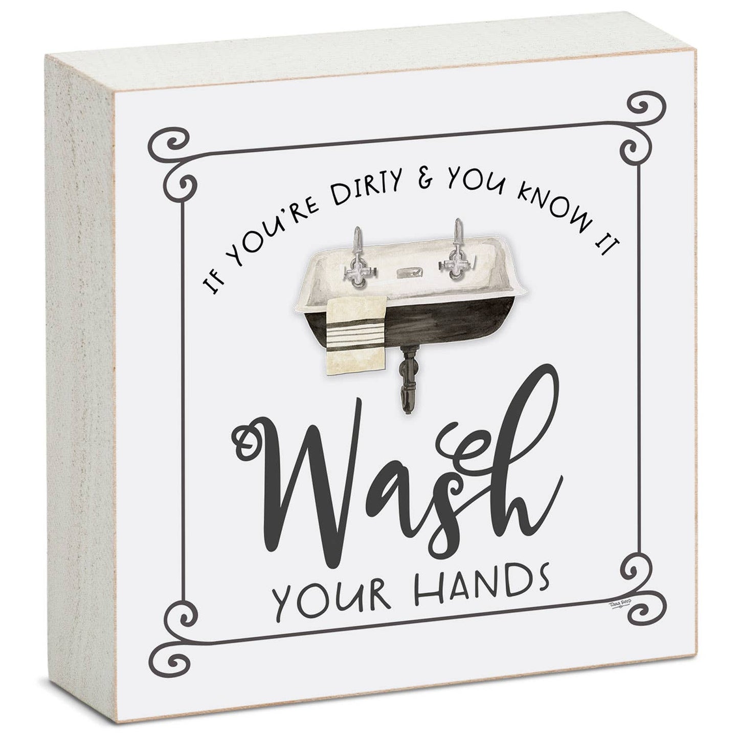 CounterArt/Highland Home/Thirstystone/CoasterStone - "Bathroom Humor" Pre-Pack Wood Block Sign Display