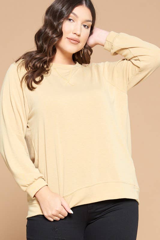 Emerald Collection - ETK-8192-PL Plus Size Solid French Terry Pullover