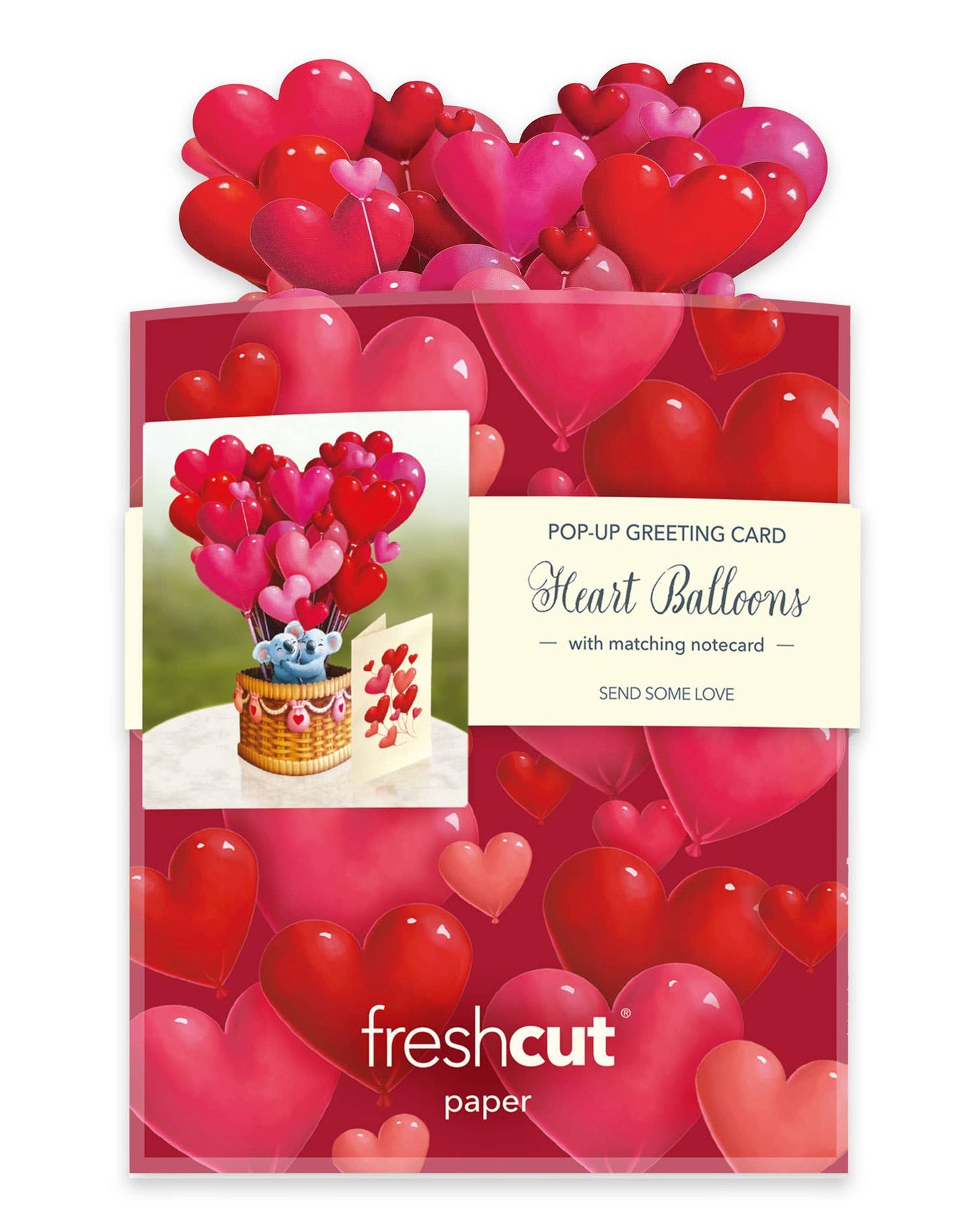 FreshCut Paper LLC - Mini Heart Balloons (10 Mini Pop-up Greeting Cards)