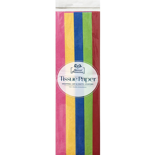 Angels Craft - Tissue Paper - 10 Sheets Primary assort colors
