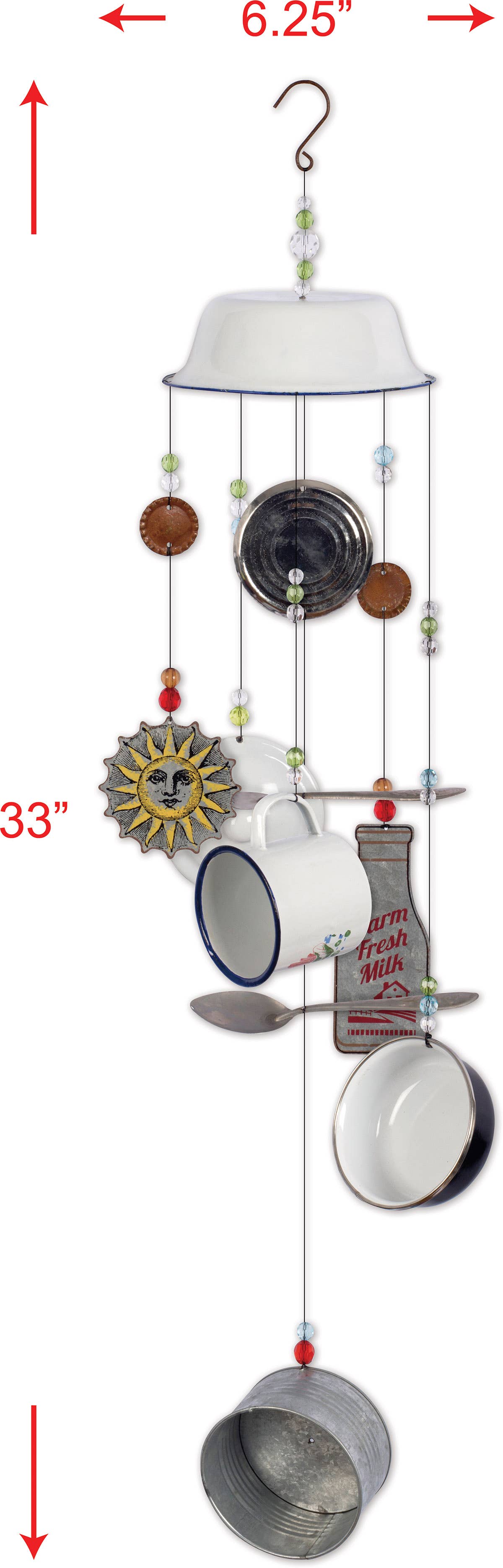 Sunset Vista Designs - Milk Dish Summer Garden Wind Chime - 92557