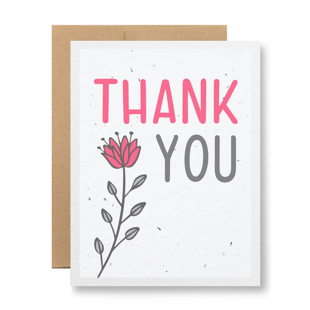 Seedy Cards - 8 Colors - Seed Paper Greeting Card - Thank You