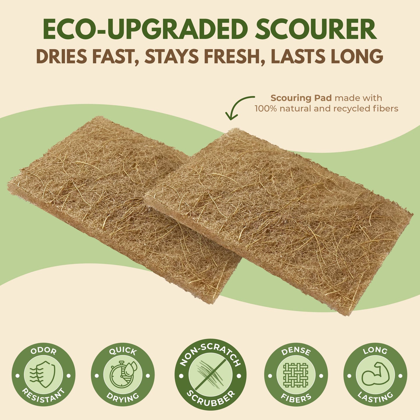 AIRNEX - Eco-friendly Scouring Pad - 3 Pack Coconut Scourer