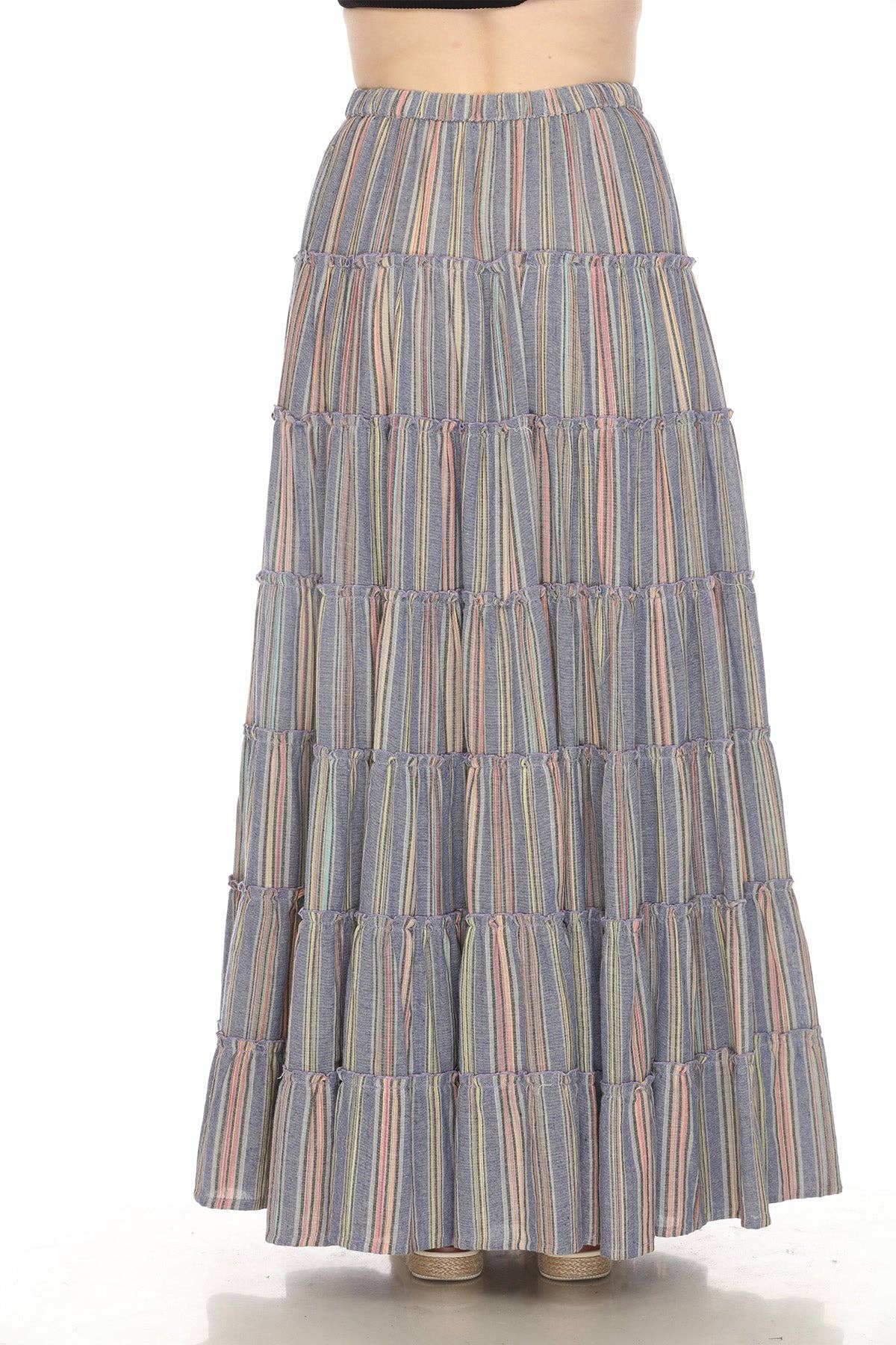 Lakhays Collection Inc. - Stipe Ultra Maxi Skirt