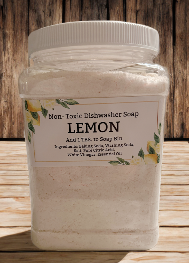 Oralee's Non-Toxic Natural Dishwasher Soap 64 oz jar- LEMON-