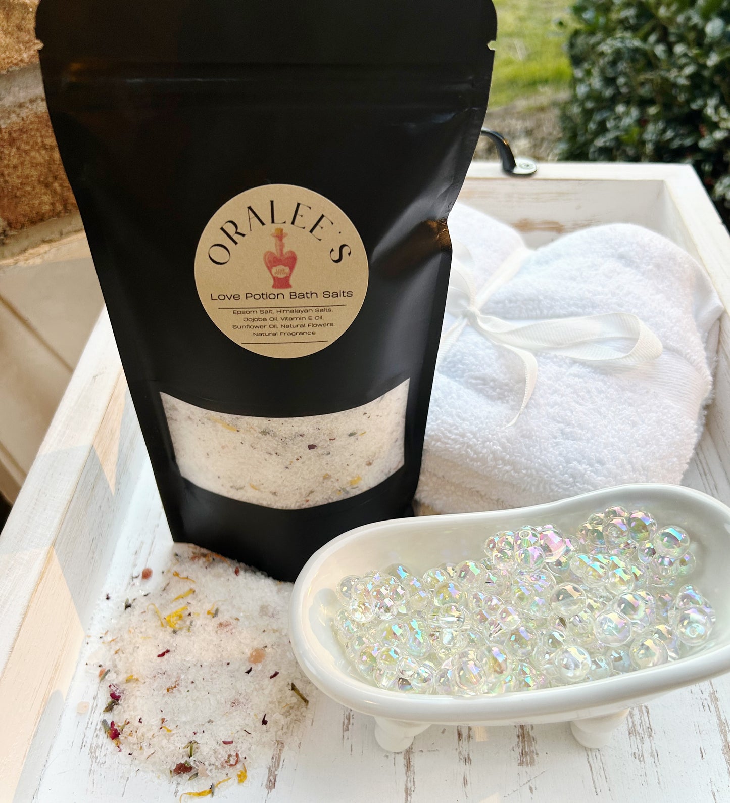 Love Potion Detox Bath Salt 10 oz Bag- Magnolia Peach Scent- Sweet & Refreshing