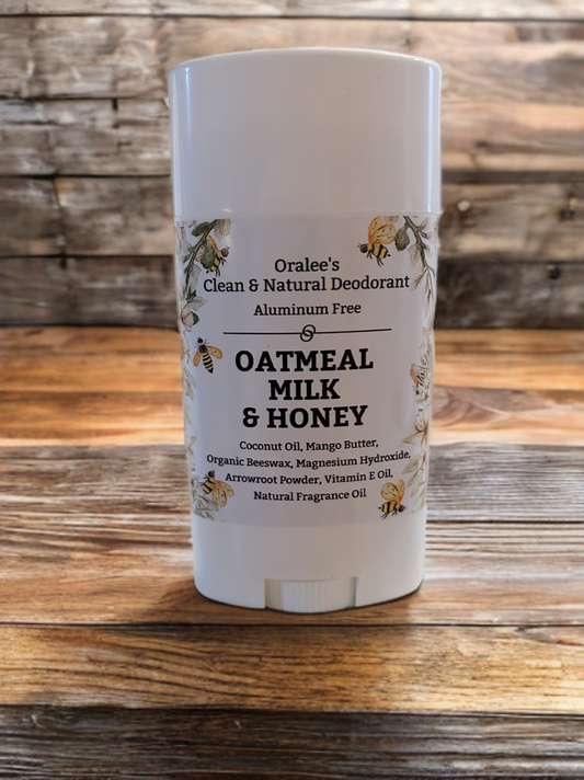 Oralee's Clean & Natural Aluminum Free Deodorant- Oatmeal Milk & Honey