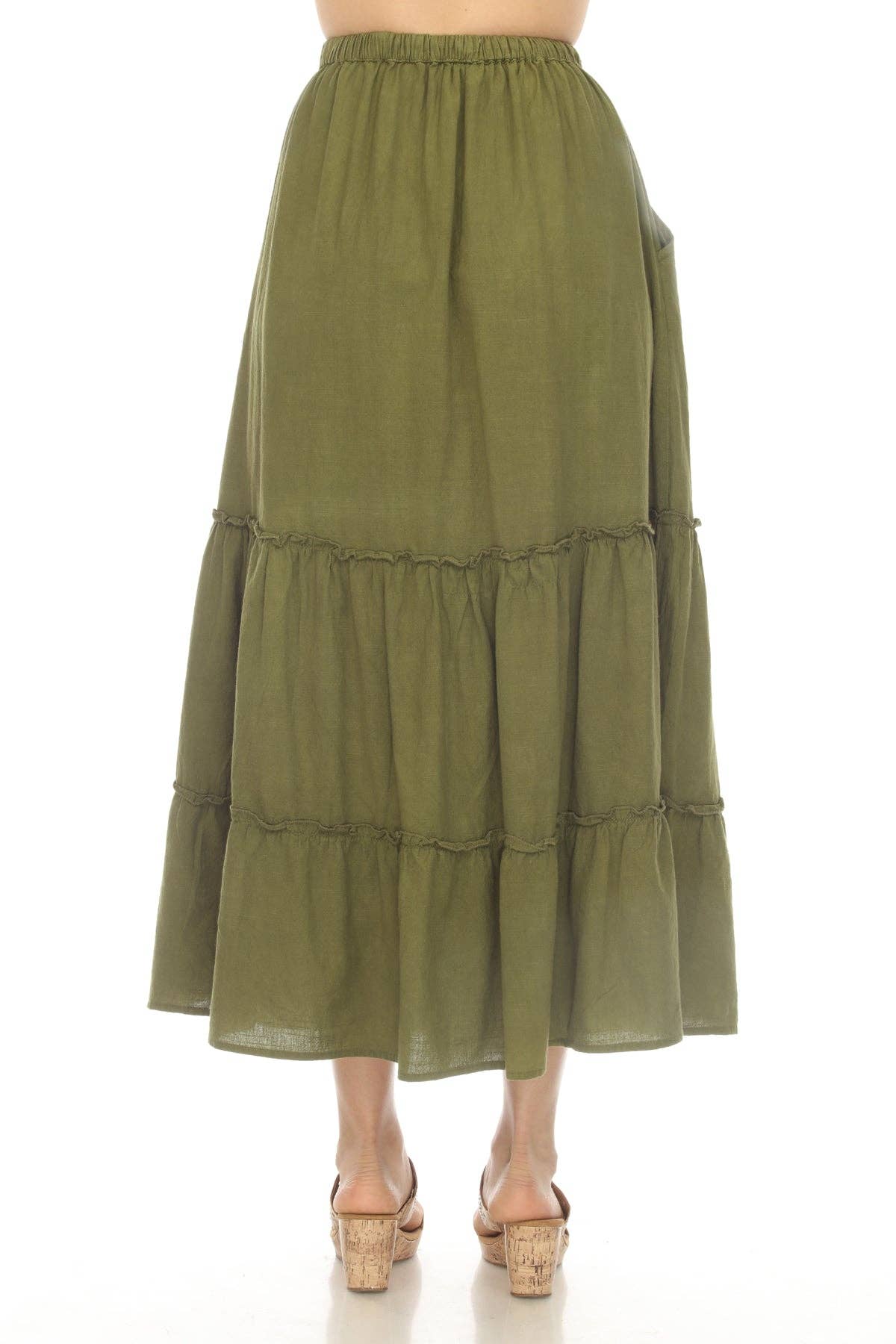 Lakhays Collection Inc. - Homespun Tiered Maxi Skirt