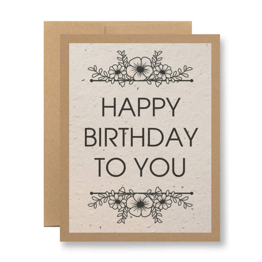 Seedy Cards - Plantable Seed Paper Greeting Card - Happy Birthday to you