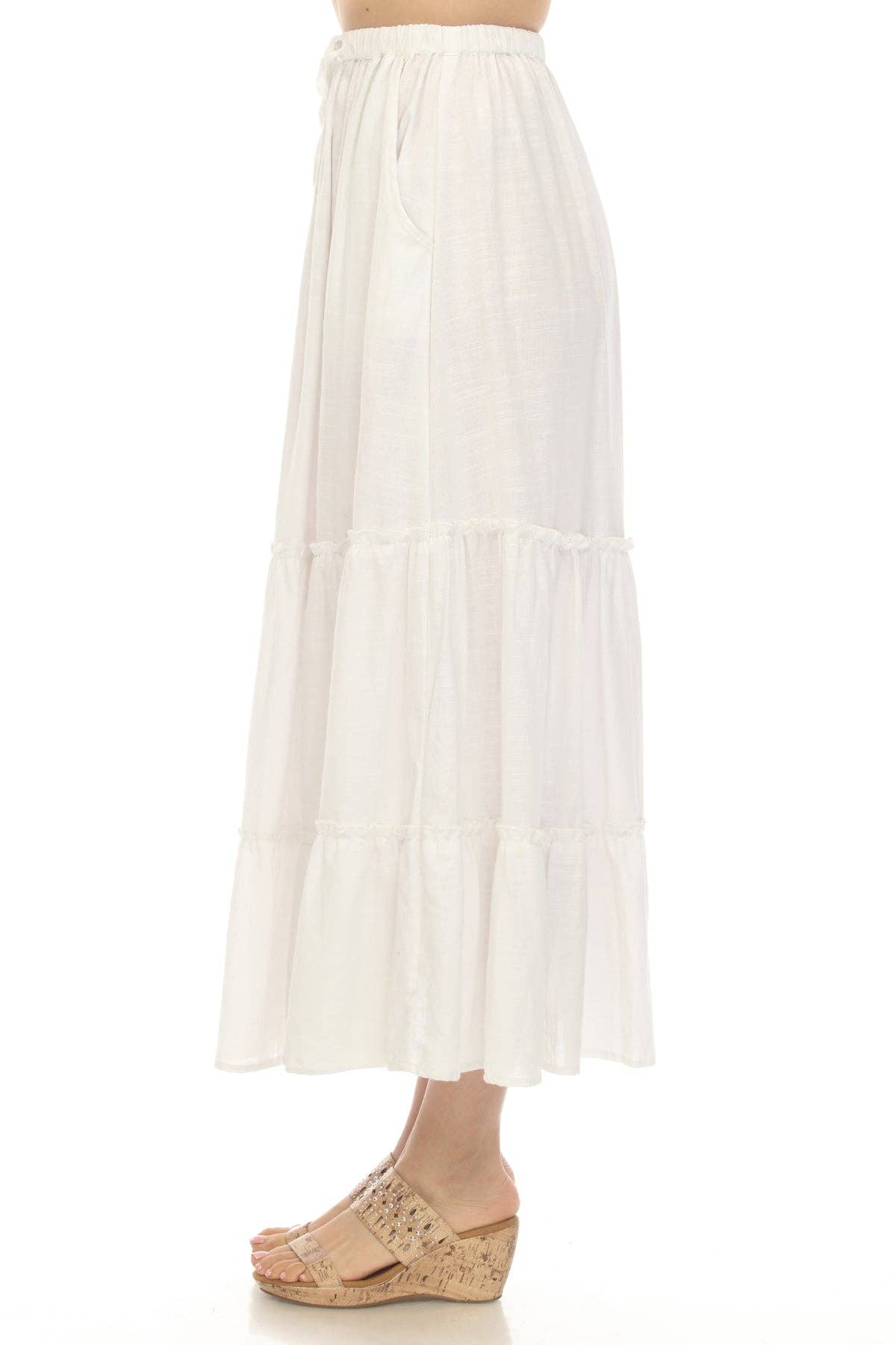 Lakhays Collection Inc. - Homespun Tiered Maxi Skirt