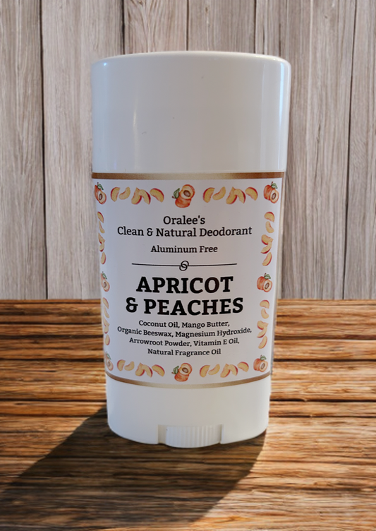 Oralee's Clean & Natural Aluminum Free Deodorant- Apricot & Peaches