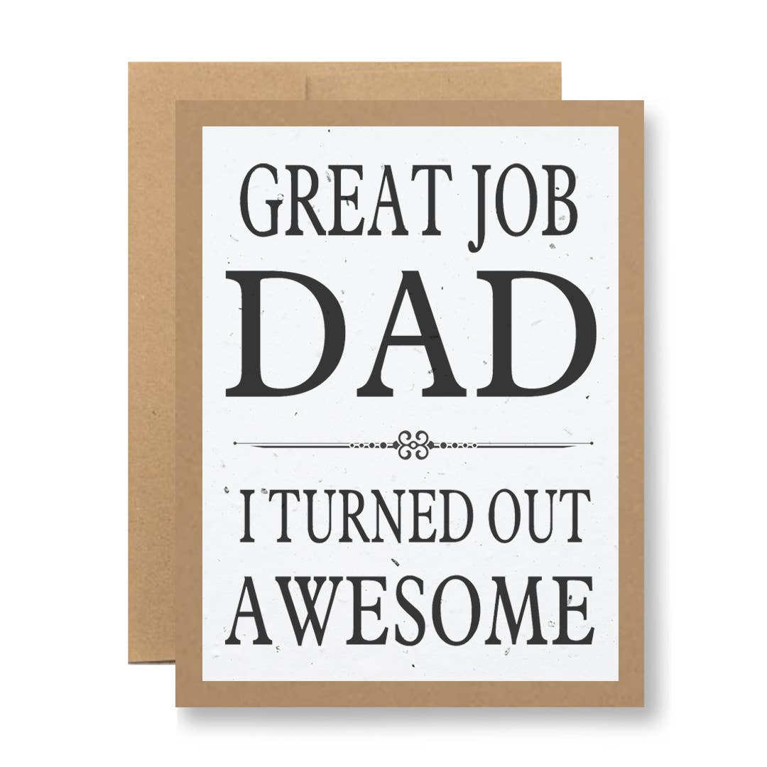 Seedy Cards - Plantable Seed Paper Greeting Card - Great job, Dad...